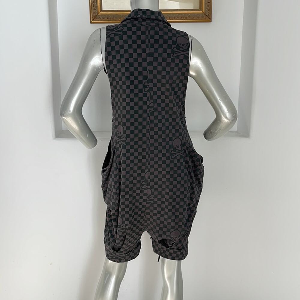 A.D. MOON Romper Gray/Teal Plaid Size M - Picture 13 of 13
